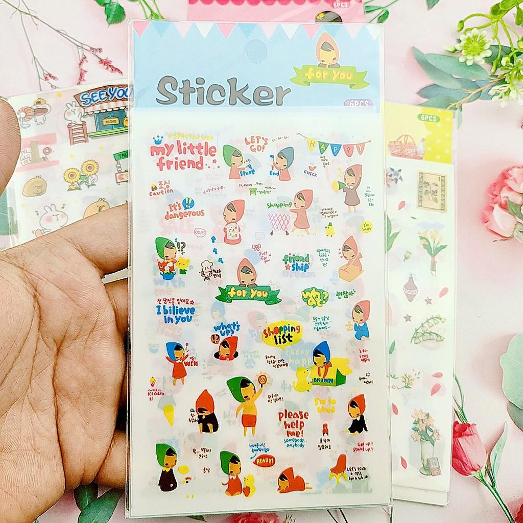 Bộ Sticker Hàn Quốc đa dạng hơn 100 hình khác nhau cực xinh xắn giá cực rẻ