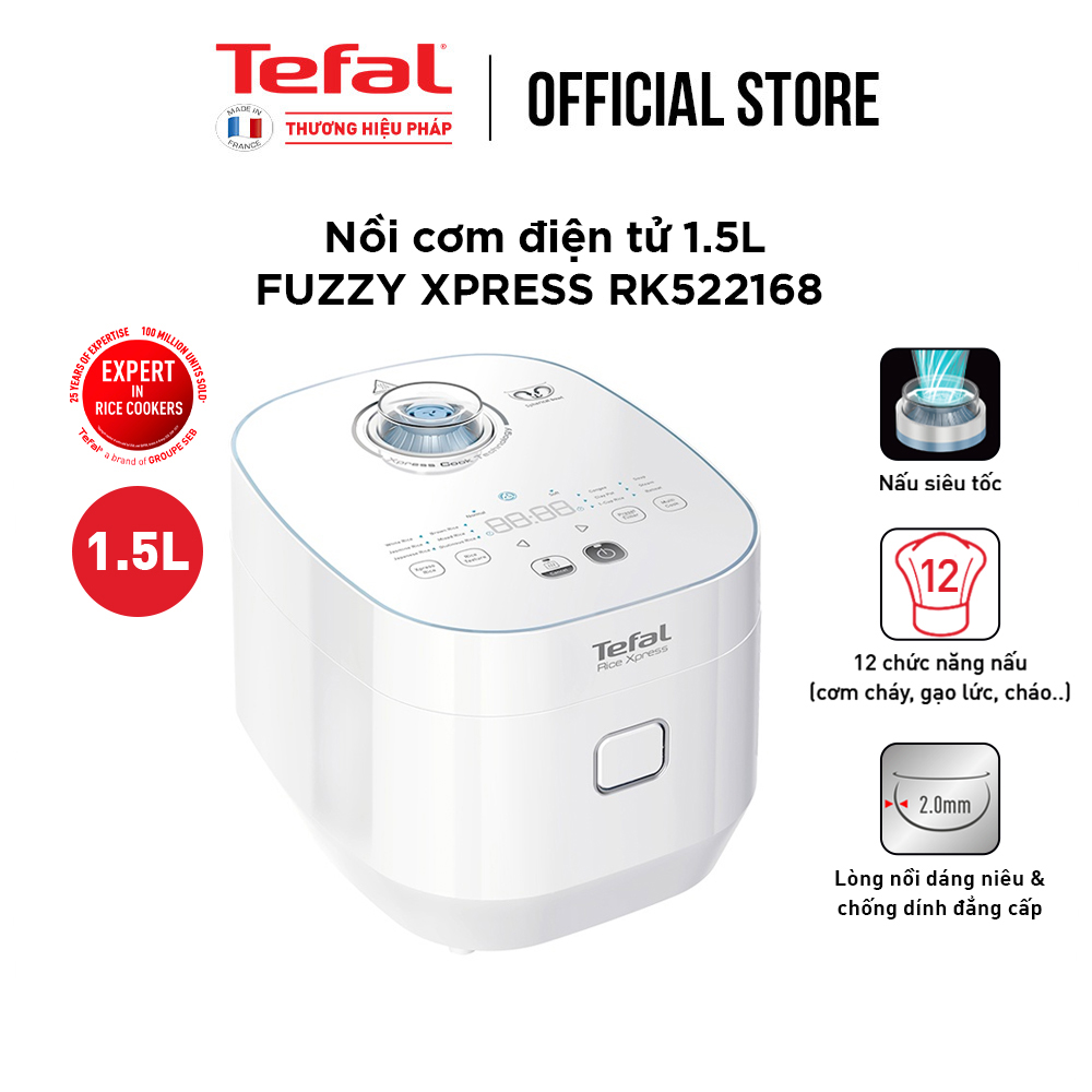 Nồi cơm điện tử Tefal - 1.5L - Thương hiệu Pháp - RK522168- Hàng chính hãng