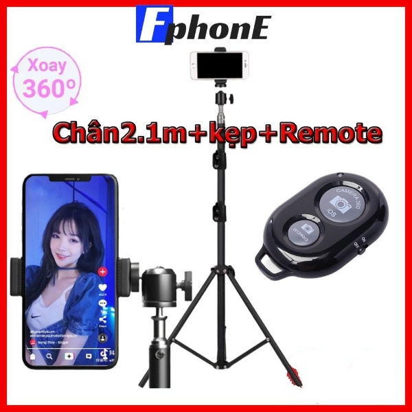 Gậy chụp hình, giá đỡ điện thoại live stream TikTok, Tripod 3 chân ảnh Dậy học online