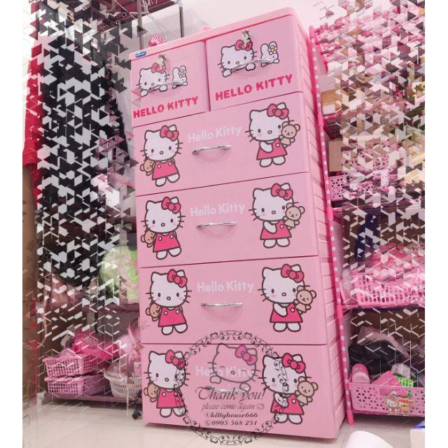 DECAL DÁN MẶT TỦ 5 NGĂN HÌNH KITTY
