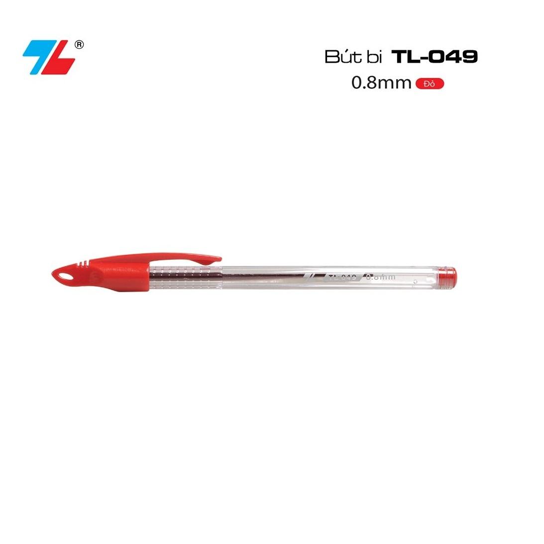 Bút Bi 0.8 mm Thiên Long TL-049 - Mực Đỏ