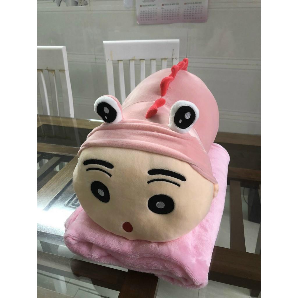 Bộ Chăn Gối Văn Phòng Gấu Bông Khủng Long 3in1