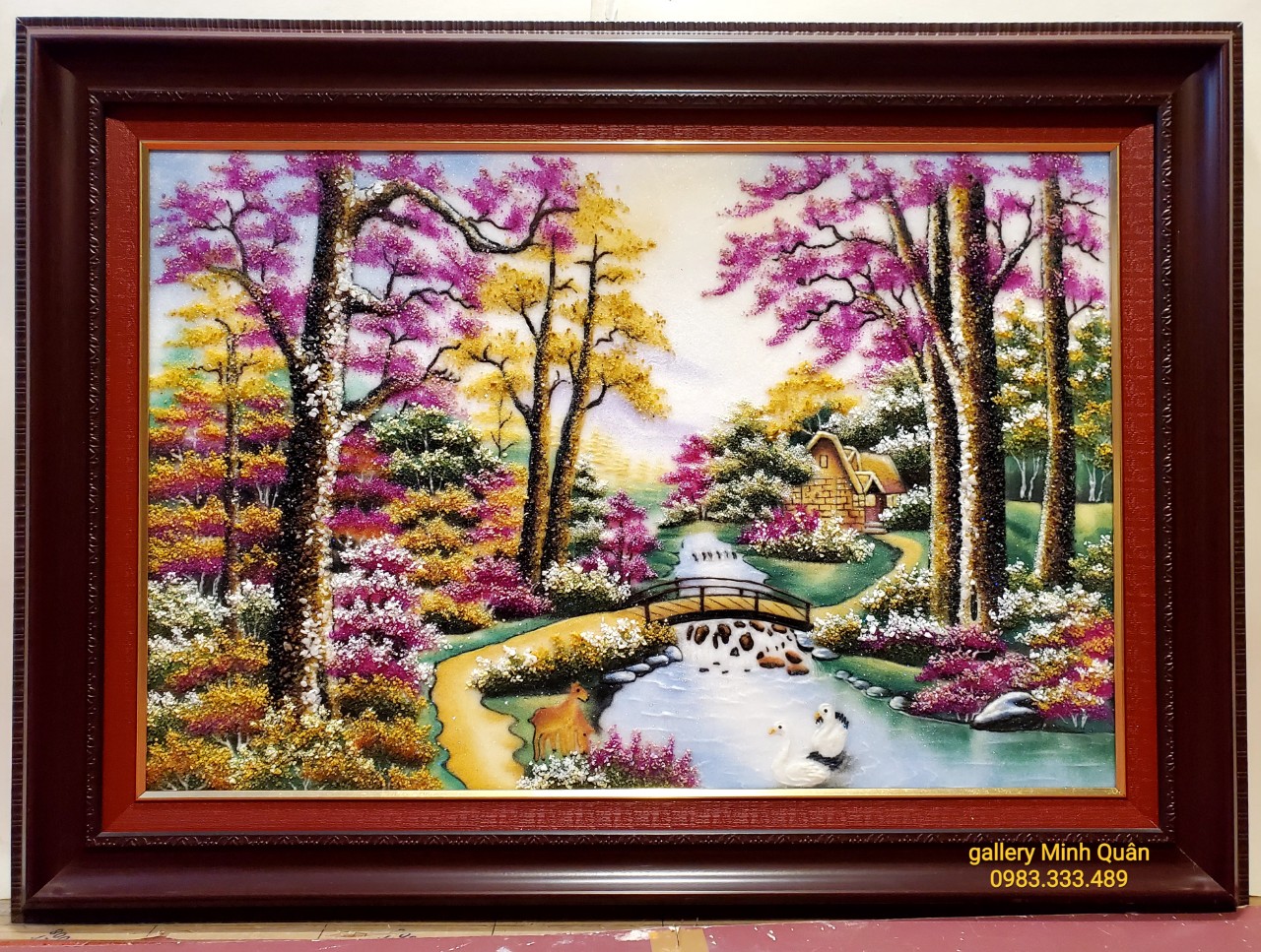 TRANH ĐÁ TỰ NHIÊN- PHONG CẢNH RỪNG THU VÀNG