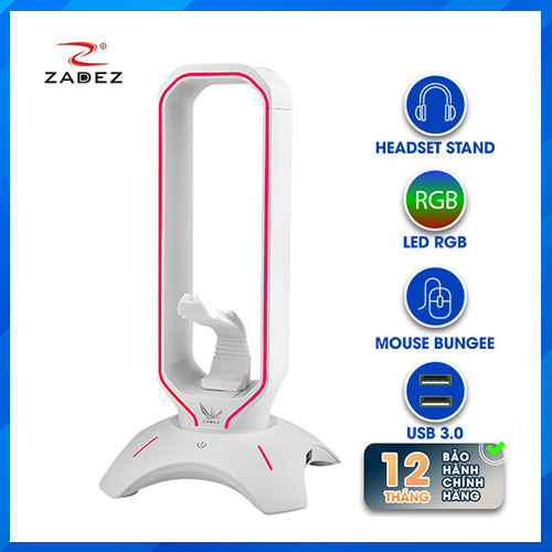 Đế Tai Nghe 3 in 1 ZADEZ ZHS-701GW White- HÀNG CHÍNH HÃNG