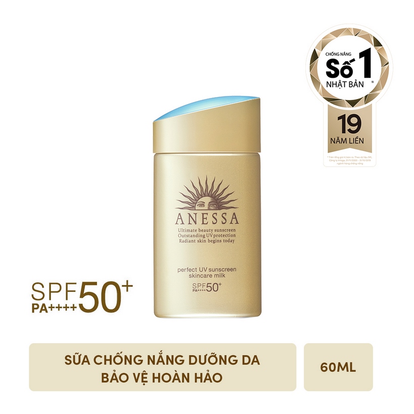 Bộ đôi Kem chống nắng dạng sữa dưỡng da kiềm dầu bảo vệ hoàn hảo (Anessa Gold Milk 60ml + Gold Milk 20ml)