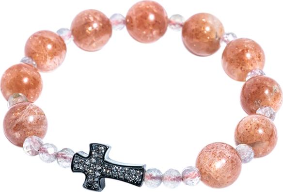 Vòng Chuỗi Mân Côi Đá Mặt Trời Đỏ Vietgemstones - VCMCRSUN01