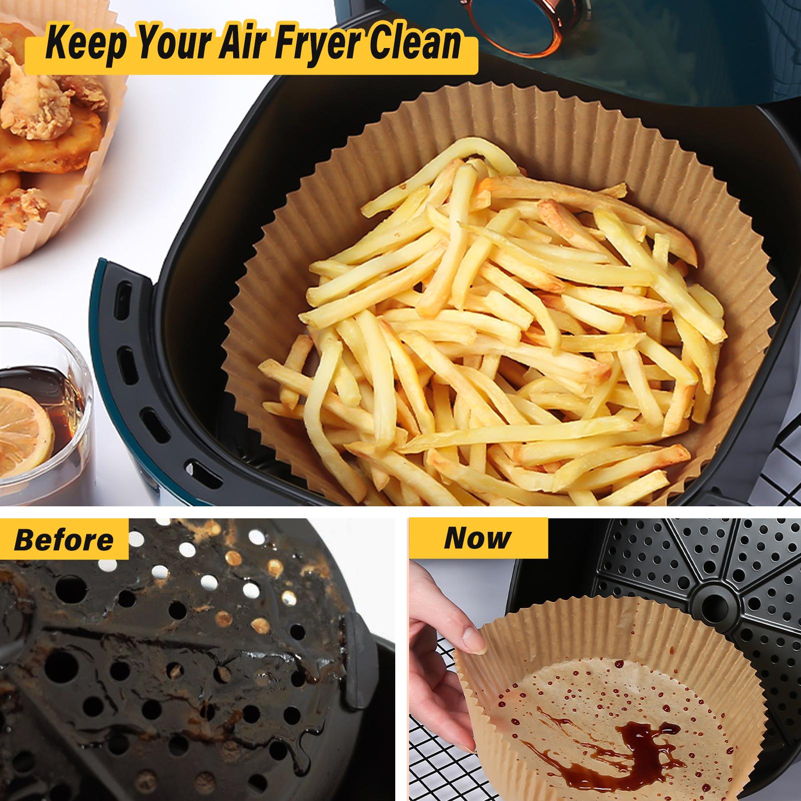 100/200PCS Air Fryer Liner Disposable Paper Non-stick Heat Resistant Oil Absorption Air Fryer Paper Baking Paper