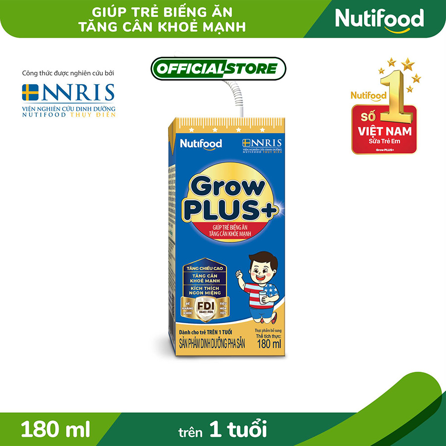 Thùng 48 hộp sữa bột pha sẵn GrowPLUS+ Xanh 180ml