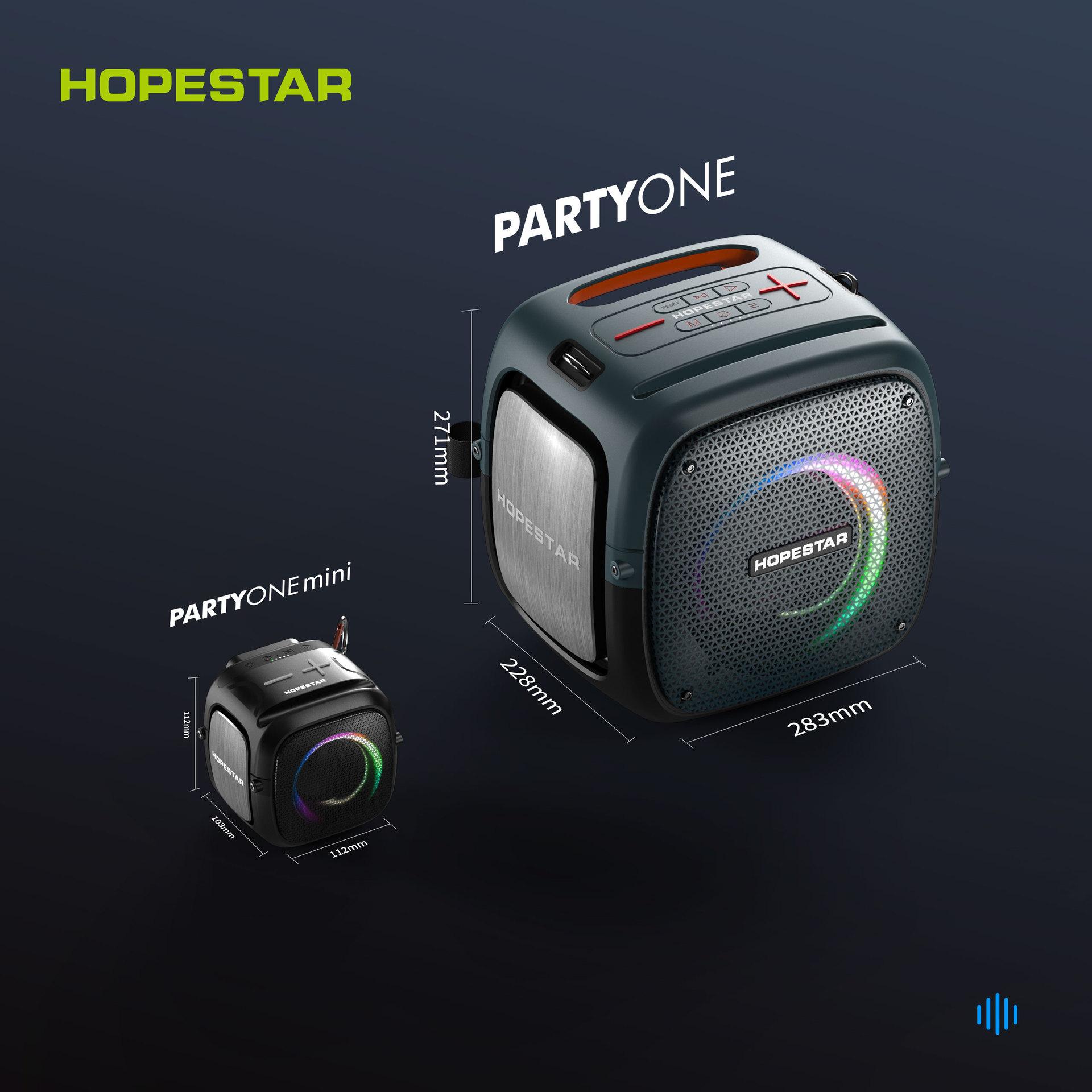 Hopestar-partyone caixa de som Loa Bluetooth ngoài trời loa siêu trầm công suất cao 80W âm thanh khiêu vũ vuông có micrô không dây Màu sắc: Đen