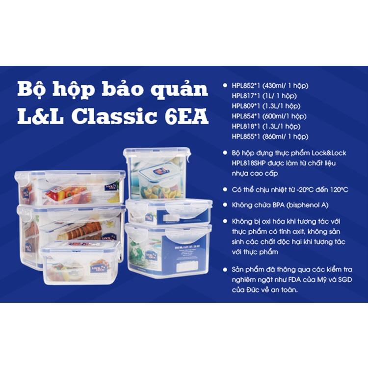 Bộ hộp nhựa LOCK&LOCK 6 hộp đủ kích thước, đáp ứng mọi nhu cầu