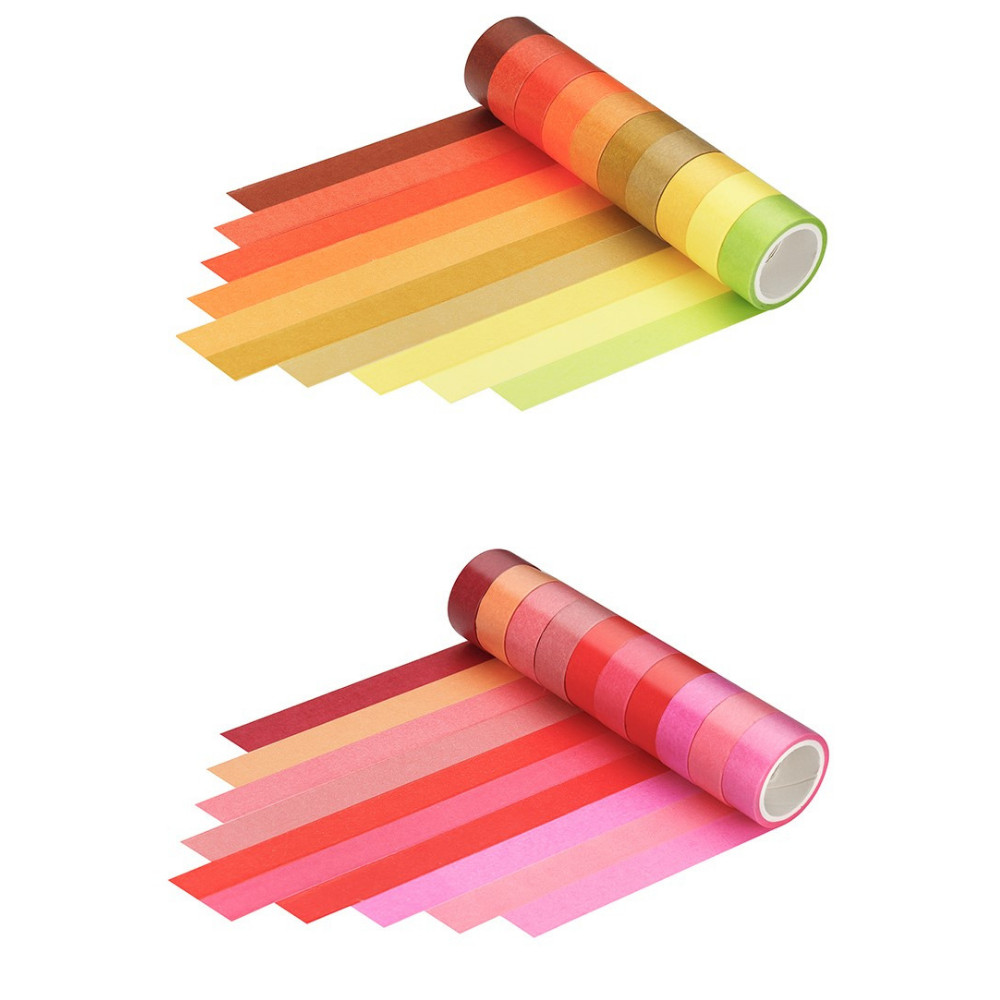 Combo 3 Cuộn Băng Keo Trang Trí Washi Tape Rainbow Màu Ngẫu Nhiên Khác Nhau 3.5cm x 1.5cm - Giao Ngẫu Nhiên Theo Nhóm Màu