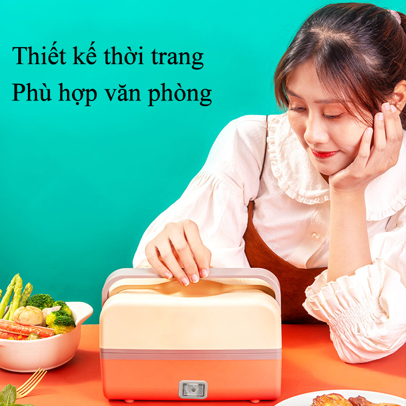 Hộp Đựng Cơm Cắm Điện Văn Phòng 3 Ngăn Nấu Cơm Hâm Nóng Đồ Ăn Tiện Lợi Cà Mèn Đựng Cơm Kiêm Cặp Lồng Giữ Nhiệt 2 Tầng Chất Liệu Inox 304 An Toàn Cho Sức Khỏe Tự Ngắt Khi Quá Nhiệt