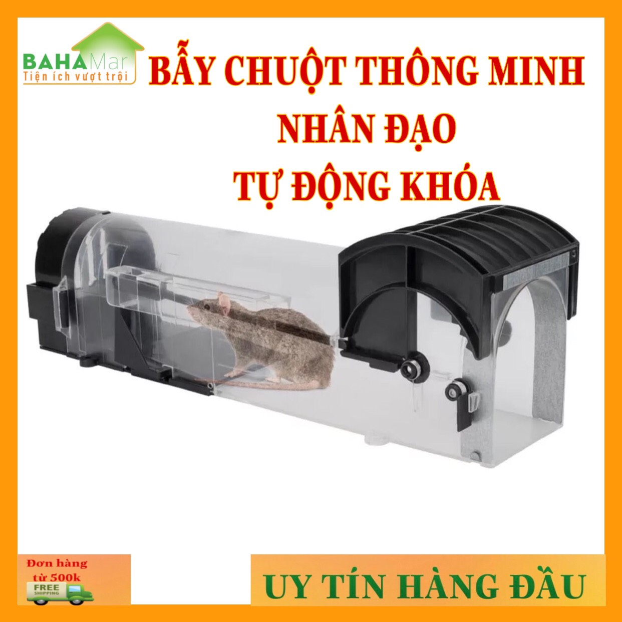 BẪY CHUỘT THÔNG MINH NHÂN ĐẠO TỰ ĐỘNG KHÓA "BAHAMAR" dụ chuột vào và khóa lại để chuột không thoát ra được và yếu dần