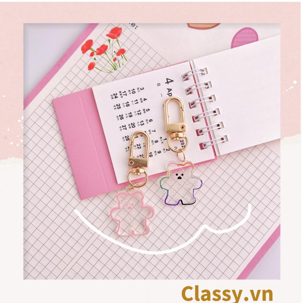 Móc khóa Classy hình con gấu đáng yêu, dùng làm Móc khóa Classy điện thoại, chìa khóa, balo cực xinh PK1278