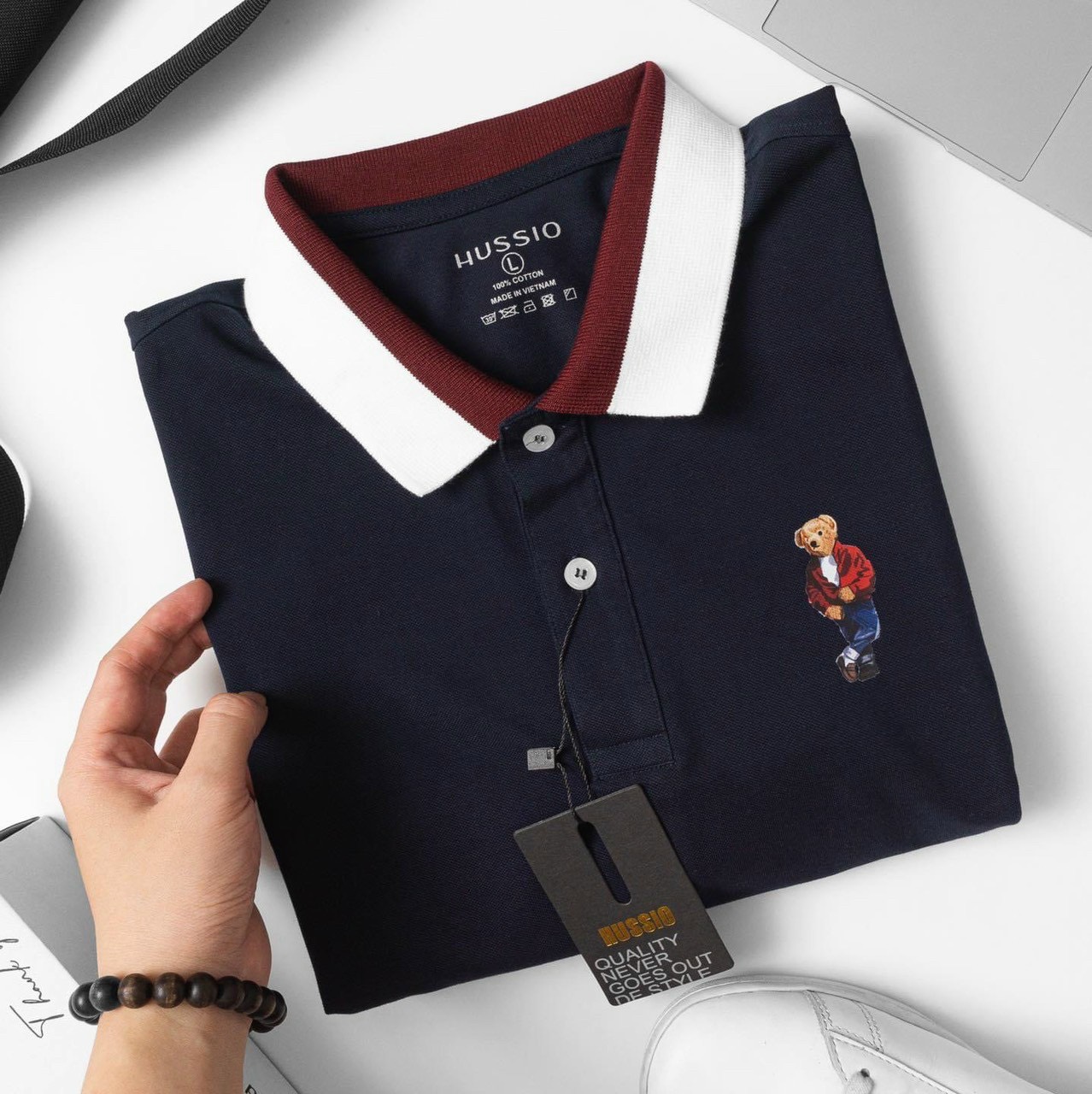 Áo Thun Polo Nam Tay Ngắn Unisex thương hiệu Chandi thiết kế cố bẻ thêu  không bong tróc khi giặt PLN1