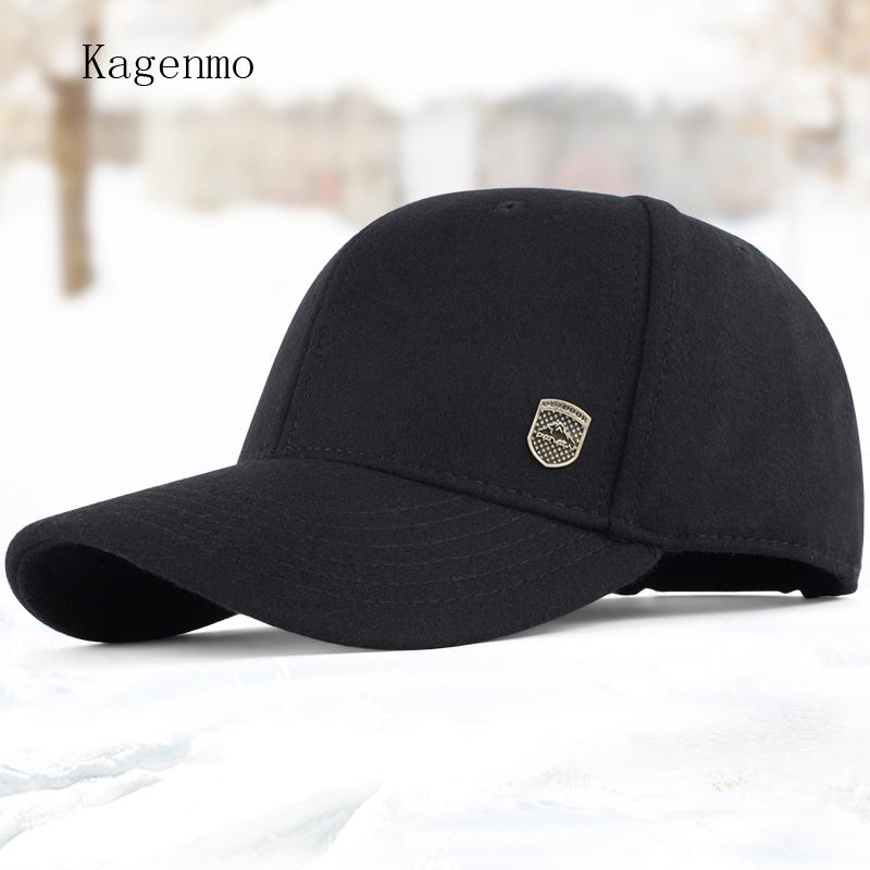 Kagenmo Nam Mùa Đông Ấm Mũ Nón Nam Len Mũ Bóng Chày Mùa Đông Bộ Đội Người Cao Tuổi Mùa Thu Đông Cotton Mũ Dành Cho người Đàn Ông