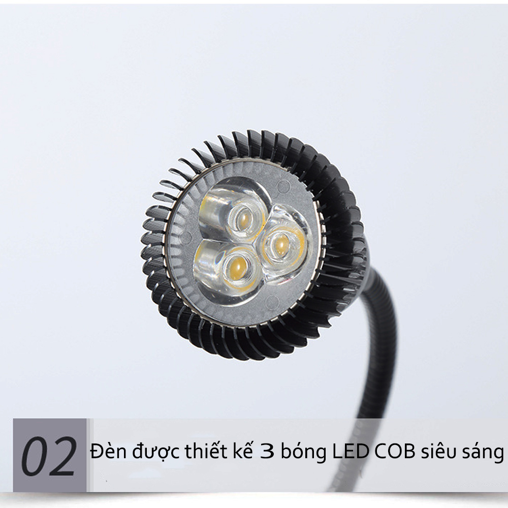 Đèn đọc sách và Làm việc LED 3W-220V, Loại kẹp đa năng, Bóng đèn Led chiếu rọi