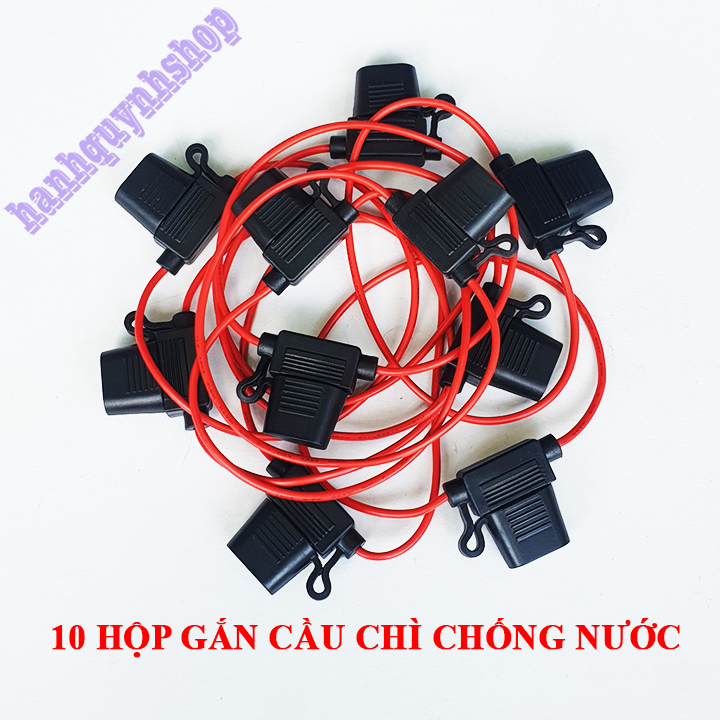 Combo 10 Hộp gắn cầu chì chống nước hộp đen dây đỏ loại đẹp