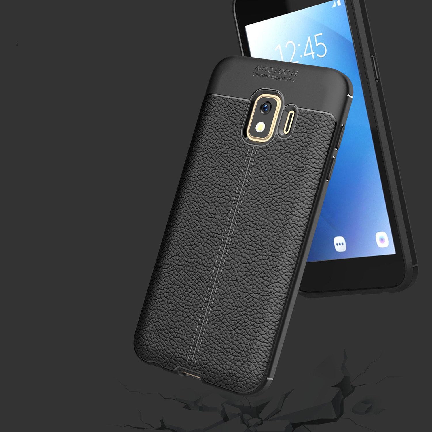 Ốp lưng Silicon Auto Focus giả da, chống sốc dành cho Samsung J2 Core - Hàng Chính Hãng