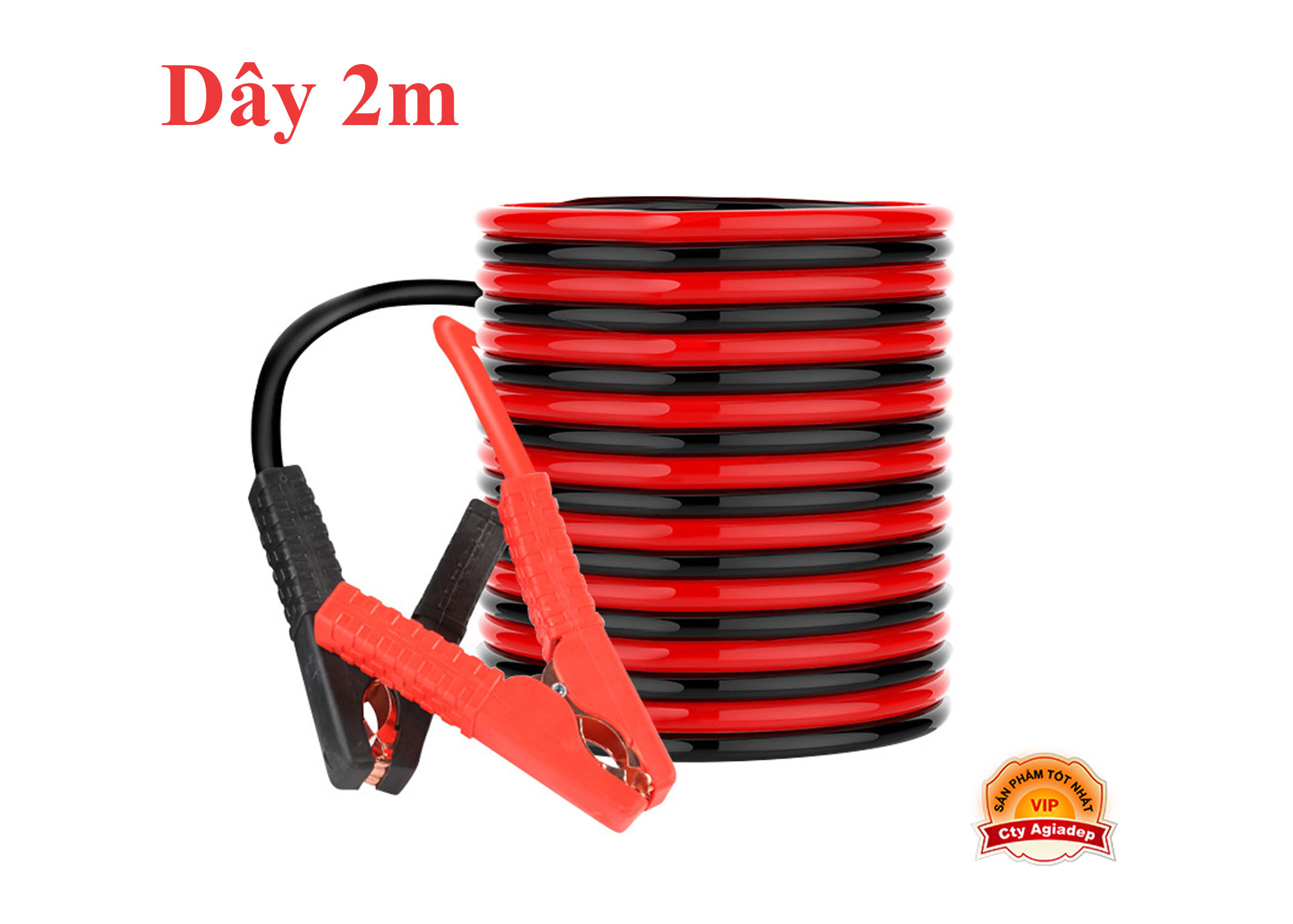 Dây Câu Bình Ắc Quy - Dây Câu Bình Điện Ắc Quy Dài 2m/3m/4m/5m Lõi Đồng - Có Kẹp Cách Điện Bảo Hành 1 Năm.
