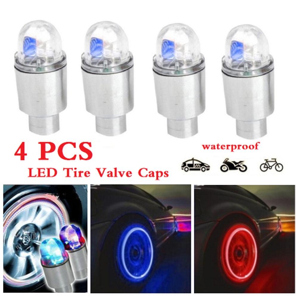 4 Nắp Van Bánh Xe Có Đèn LED Trang Trí Độc Đáo