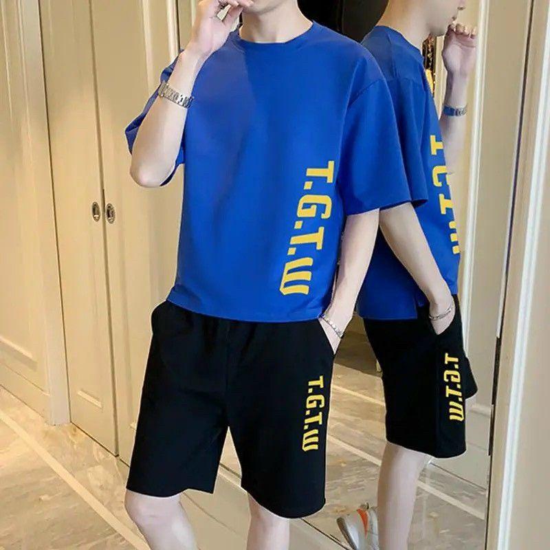 Set Đồ Bộ Mặc Nhà Nam Clothing MèoHOT RẺ ĐẸPĐồ Thể Thao Đá Bóng Áo thun Unisex Rộng Phối Quần Short Đùi In Chữ -Suit