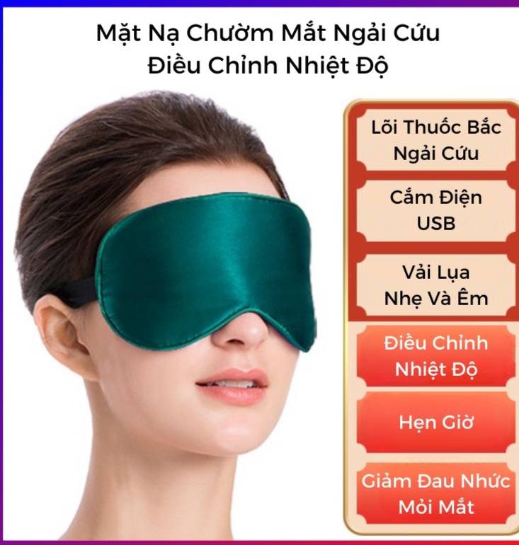 Máy chườm nhiệt ngải cứu Tak thảo mộc bản tiếng Việt- thư giãn giảm quầng thâm,mõi mắt.Túi chườm mắt ngải cứu