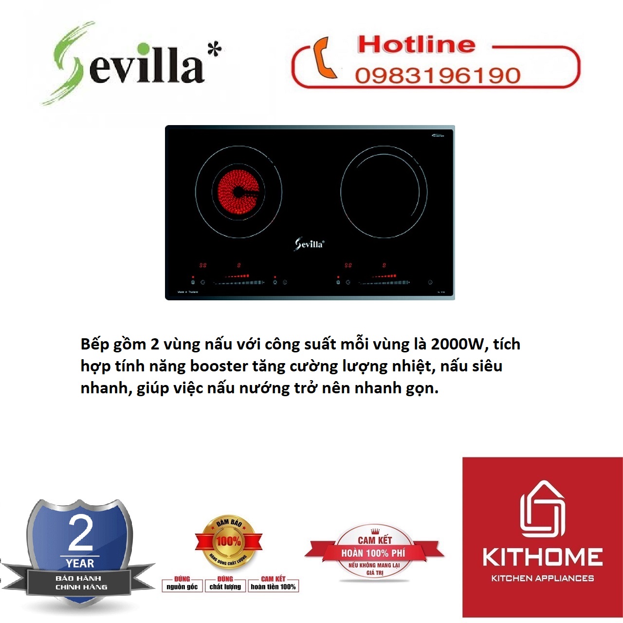 Bếp Điện Từ SEVILLA SV-T70D - Chính Hãng