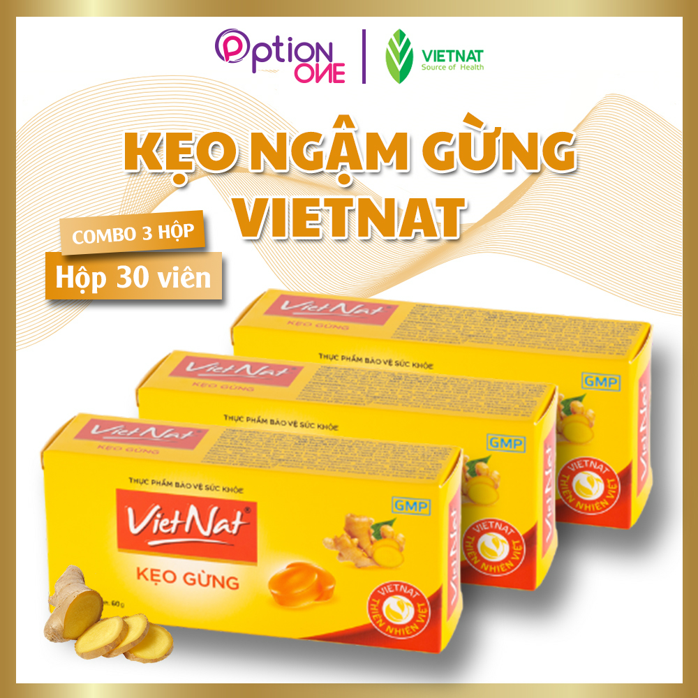 Kẹo ngậm gừng Vietnat hỗ trợ tiêu hóa giảm cảm cúm - 30 viên/ hộp
