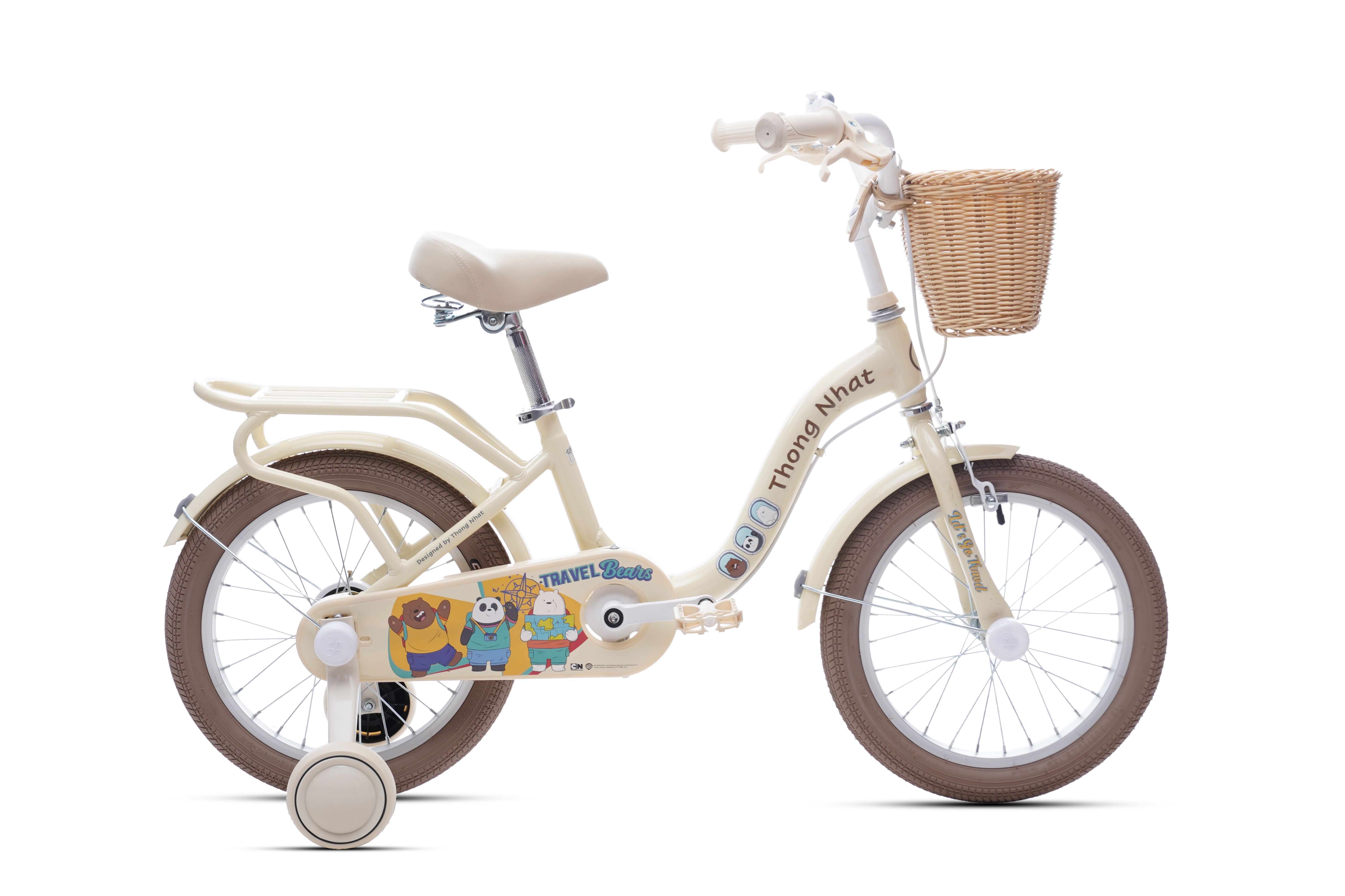 Xe đạp trẻ em Thống Nhất We Bare Bear Size 16 Phù hợp với bé từ 3 tuổi đến 7 tuổi - Tặng Chuông, đồ lắp xe