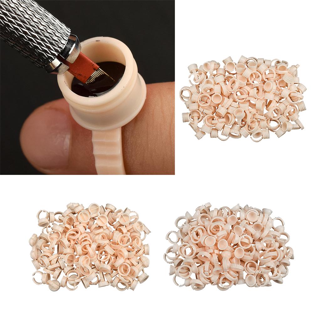100PCS Silicone Pigment Rings Tattoo Ink Cups Makeup Ring Glue Holder Soft L