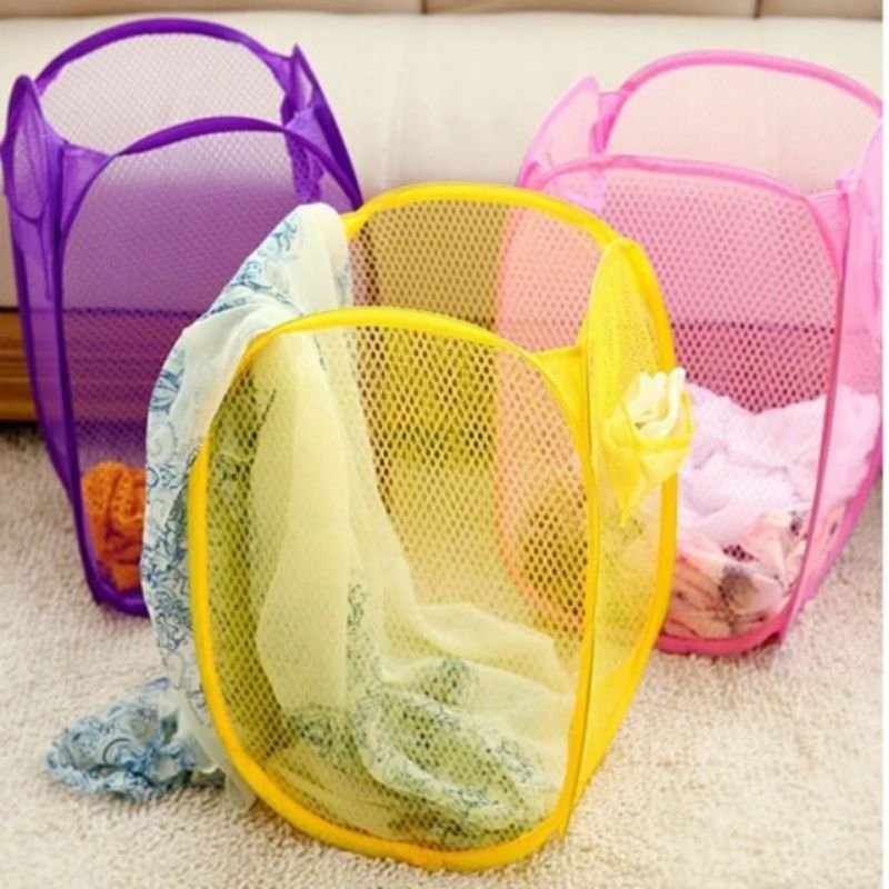 Giỏ lưới đựng quần áo, đồ chơi đa năng có thể gấp gọn