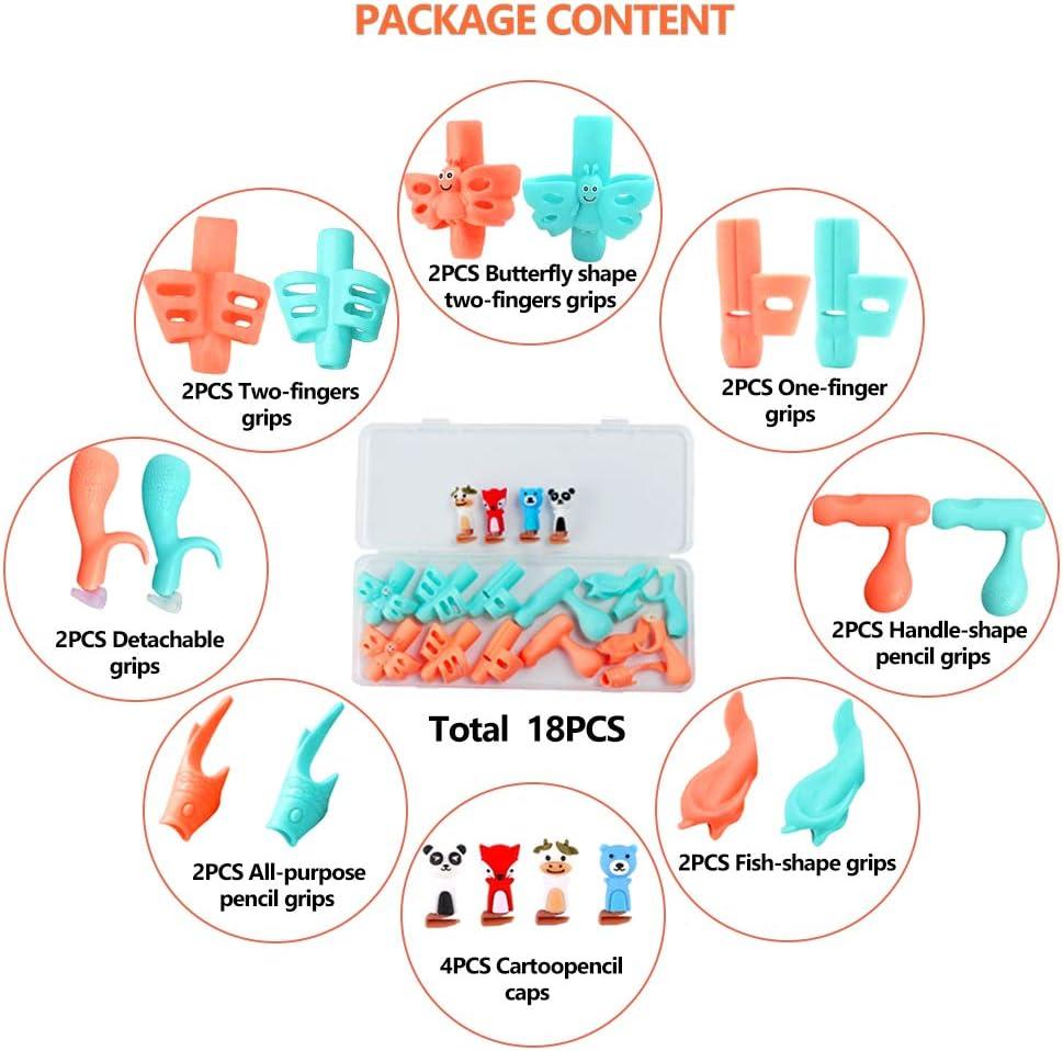 Grips cho bút chì, rất nhiều Grip Guide Pencil, Pencil Guide Finger Silicone Viết, Bộ chuyển đổi bút chì để viết tư thế cho trẻ em học sinh
