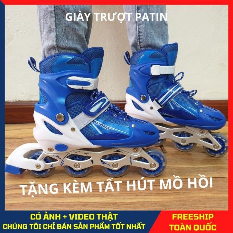 Giày Patin phát sáng dành cho trẻ em và người lớn có thể điều chỉnh to nhỏ TẶNG TẤT HÚT MỒ HÔI Giày patin và đồ bảo hộ