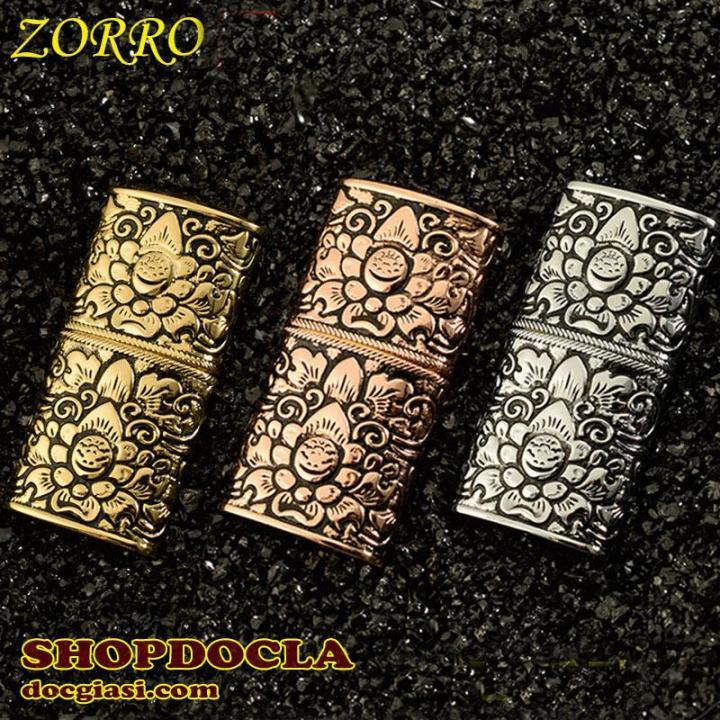 Hộp Quẹt Bật Lửa Zorro Z531 Đồng Khắc Hoa Văn Sang Trọng