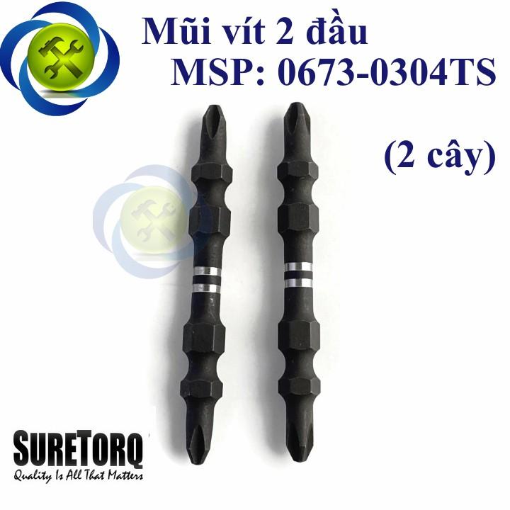 Mũi vít hai đầu PH2 Suretorq 0673-0304TS dài 65mm  đầu nhỏ