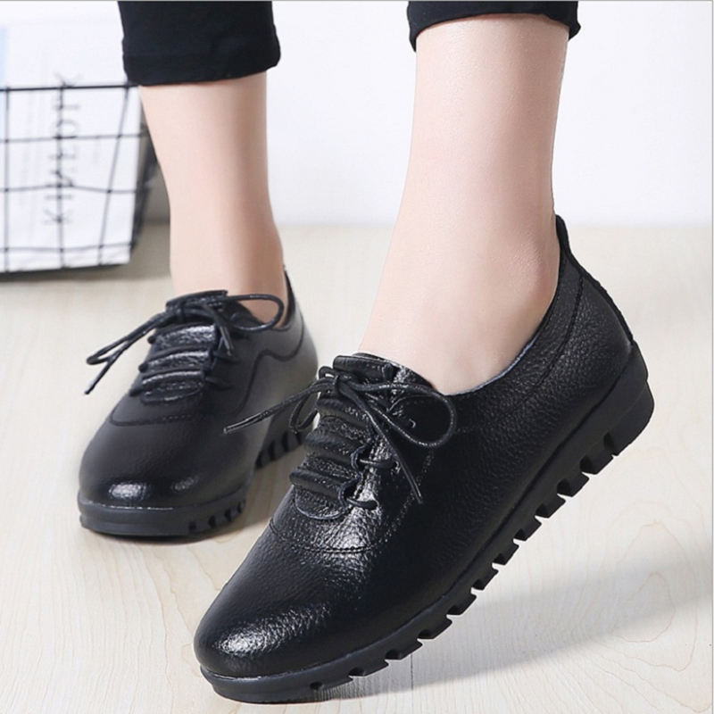 Women's plus velvet single shoes cotton shoes PU leather soft sole casual shoes