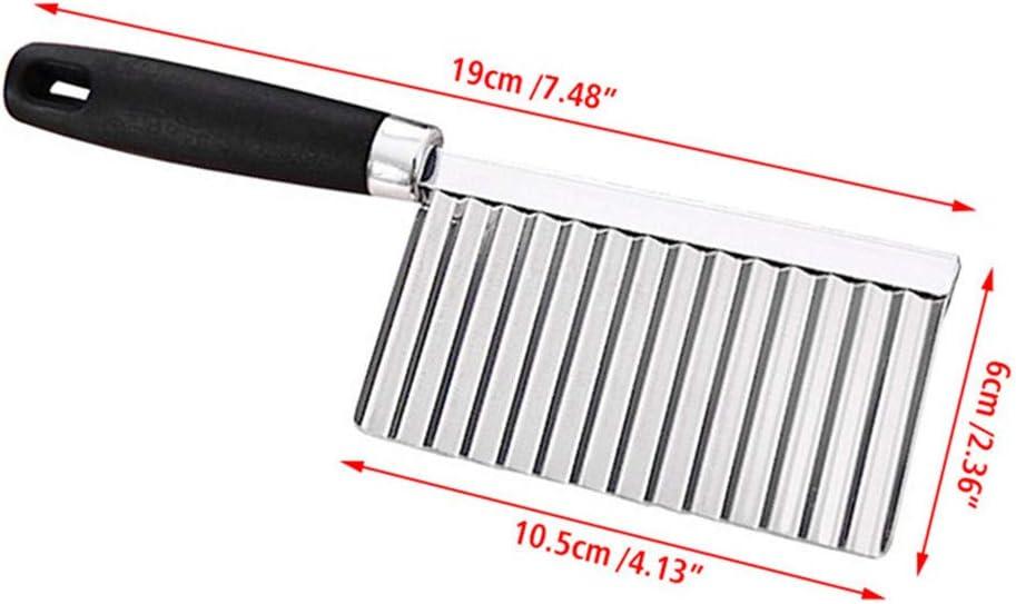 2PCS Khoai tây đa năng con dao gợn sóng, thép không gỉ mezzaluna