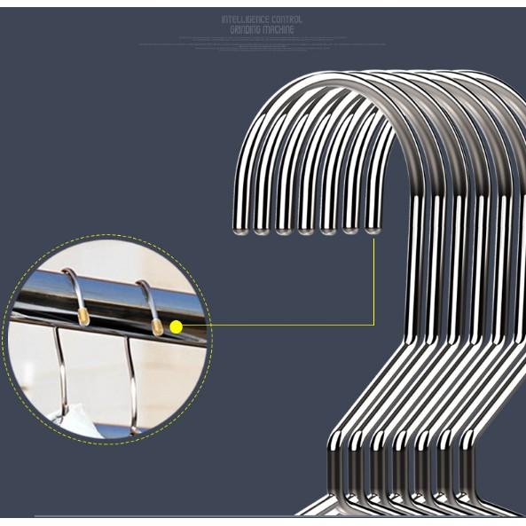 Chục móc phơi quần áo inox 304 cao cấp cứng cáp sáng bóng siêu bền bỉ có cả móc trẻ em an toàn vệ sinh Hcm