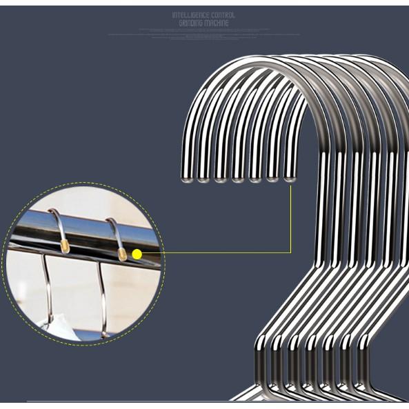 Chục (10) móc phơi quần áo inox 304 cao cấp cứng cáp sáng bóng siêu bền bỉ có cả móc trẻ em an toàn vệ sinh Hcm