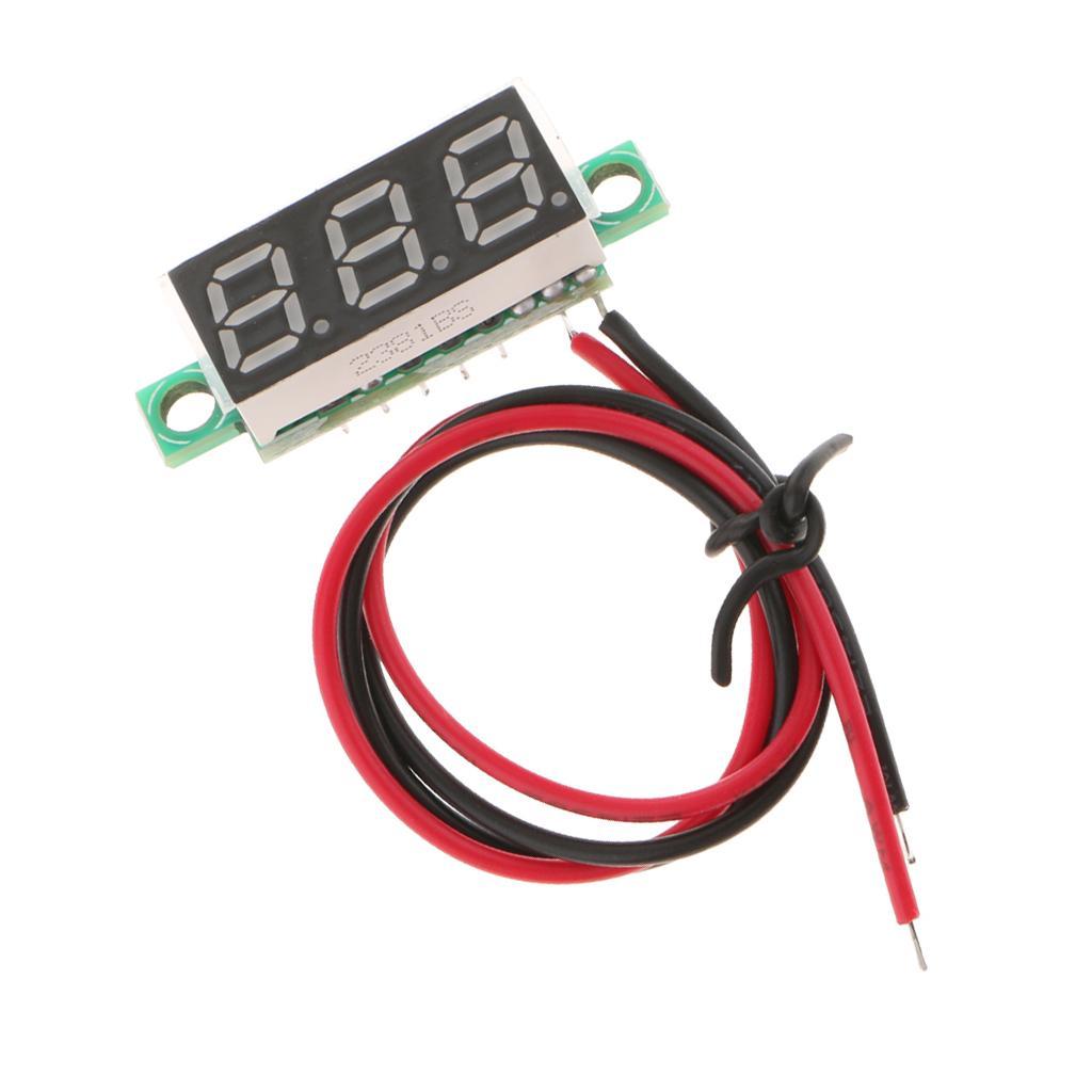 2 Wire DC 3.5-30V Digital Display Voltage Meter Voltmeter 0.28" LED Voltage Tester