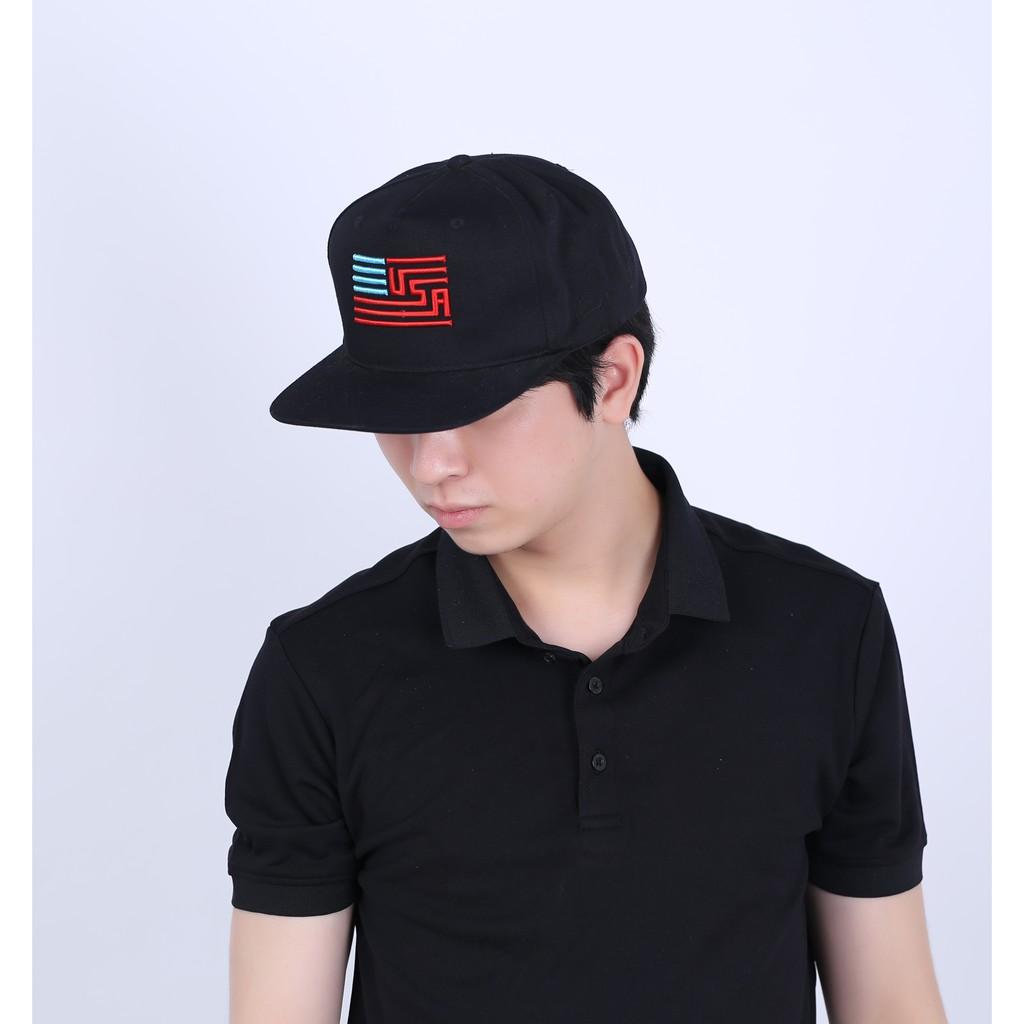 Mũ nón lưỡi trai vành ngang snapback USA