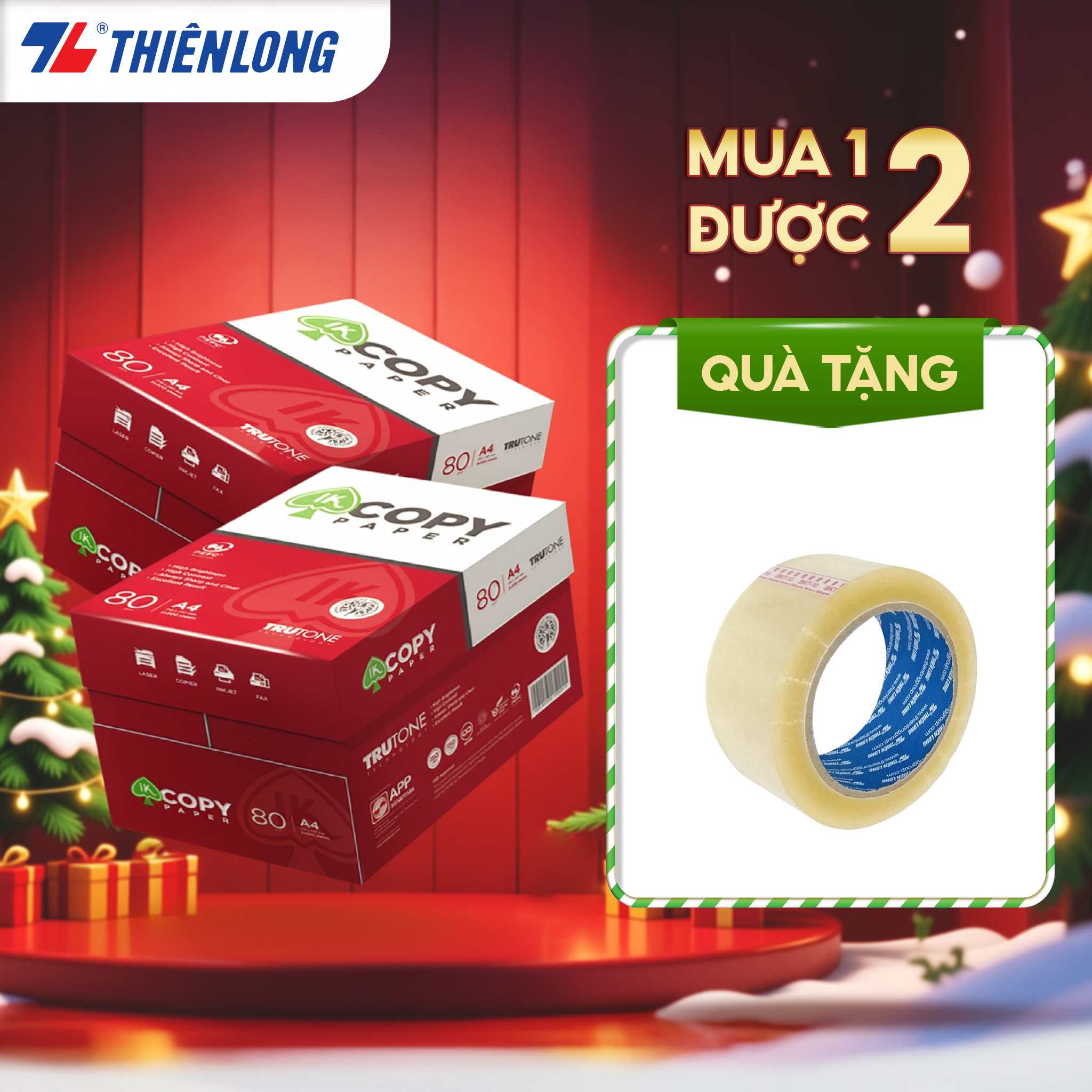 Combo 10 Ream giấy A4 80 gsm IK Copy (500 tờ) - Hàng nhập khẩu Indonesia