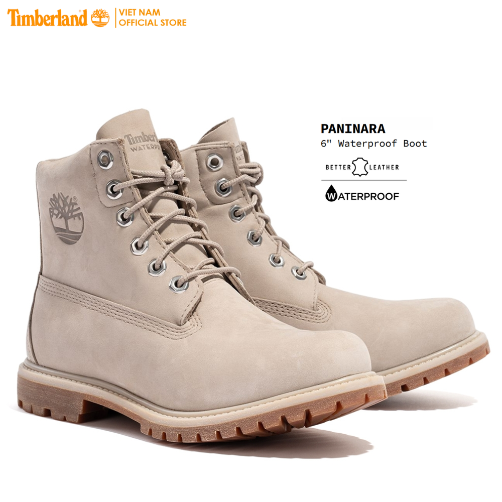 [Original] Timberland Giày Boot Nữ Paninara Collarless 6inch Waterproof Boot Light Taupe Nubuck TB0A44KUAI