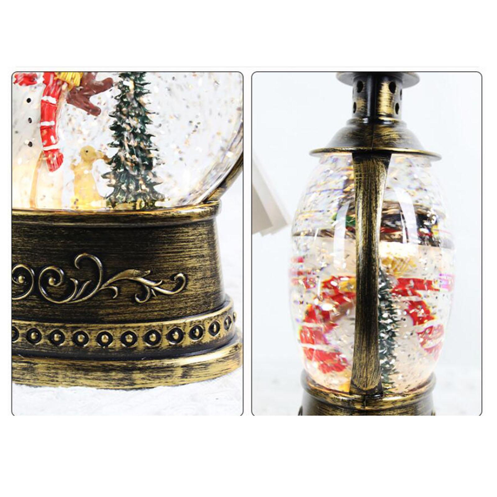 Christmas Snow Lantern Music Box Toy for Tabletop Festival Decor