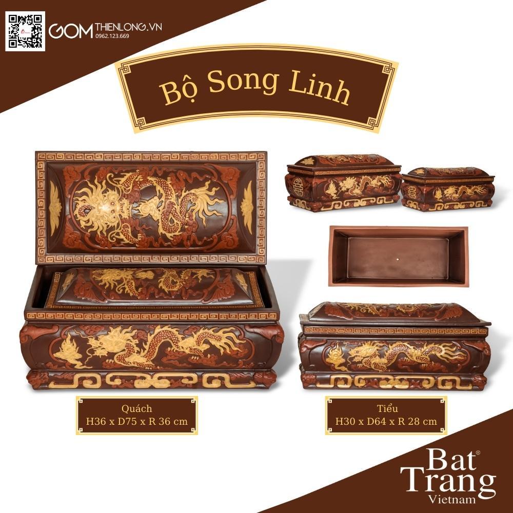 Tiểu Quách Bát Tràng Song Linh - Quách Tiểu Sành Cao Cấp - Đồ Thờ Cúng Bát Tràng  - Gốm Thiên Long