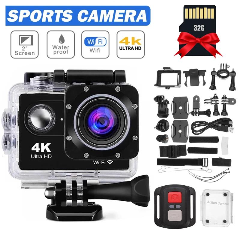 Ultra HD 4K Action Camera 30fps/170D Underwater Helmet Waterproof 2.0-inch Screen WiFi Remote Control Sports go Video Camera pro