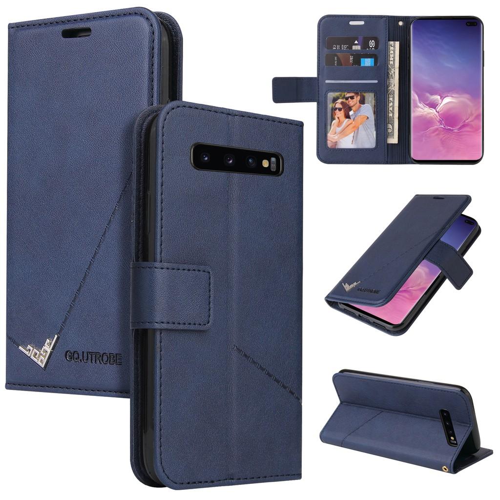 Ốp điện thoại da PC PU cứng dạng ví nắp lật cho Samsung Galaxy S10 S9 S8 Plus S10+ S9+ S8+
