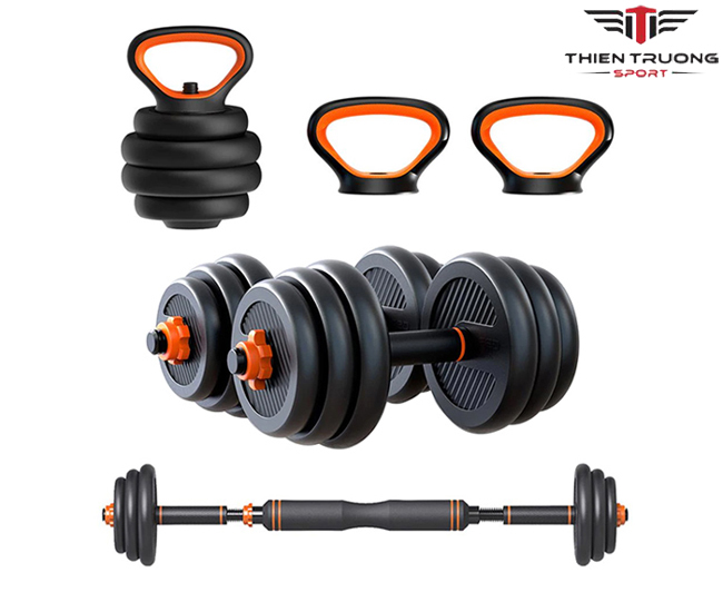 Bộ tạ đa năng 4 in 1 loại 20kg, 30kg, 40kg làm tạ tay, tạ ấm, tạ đẩy, hít đất tiện lợi T THIEN TRUONG SPORT
