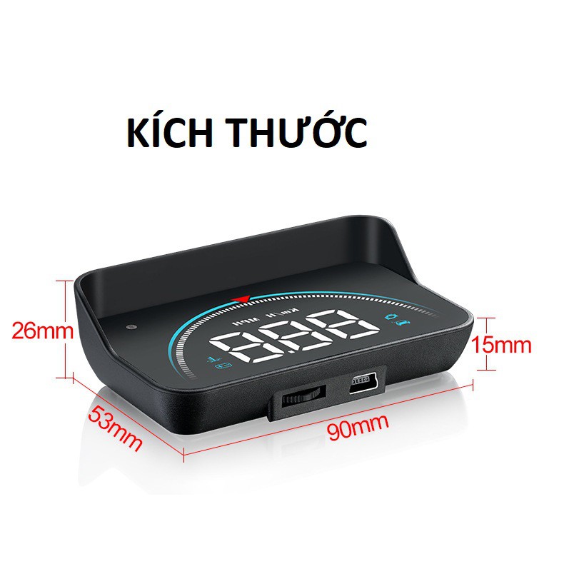 HUD cho ô tô Phiên bản pro tích hợp GPS nguồn USB không cần cắm qua OBD